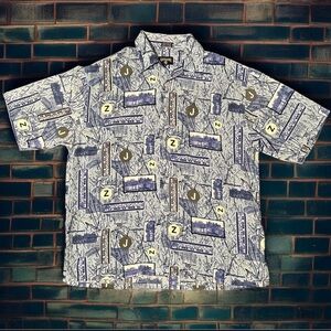Vintage Baggy Rocawear Map Of Brooklyn Subway Trains Button Down Shirt in Size L